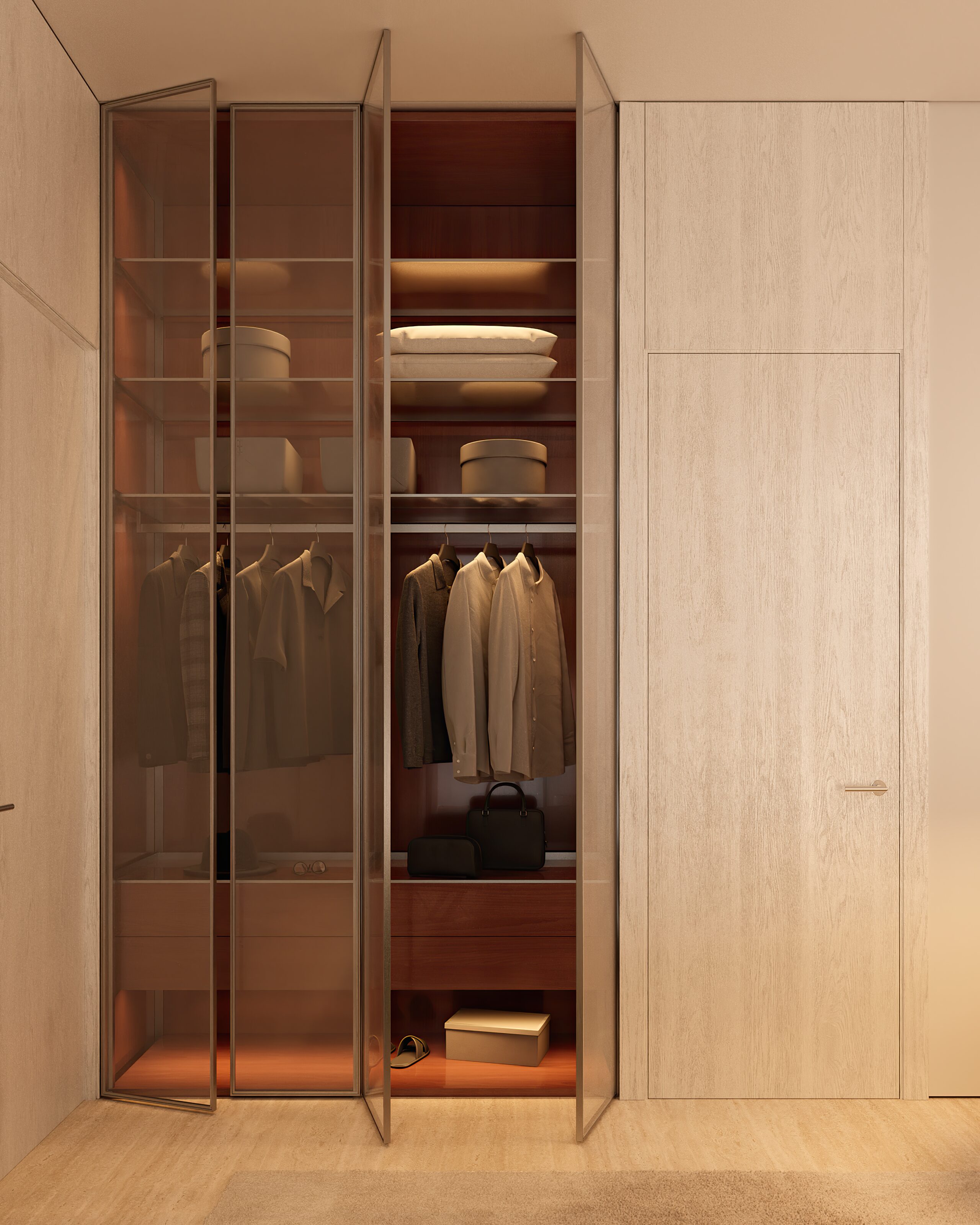 LE CHÂTEAU PIÉTRUS walk-in wardrobe in a furnished Dubai Islands residence