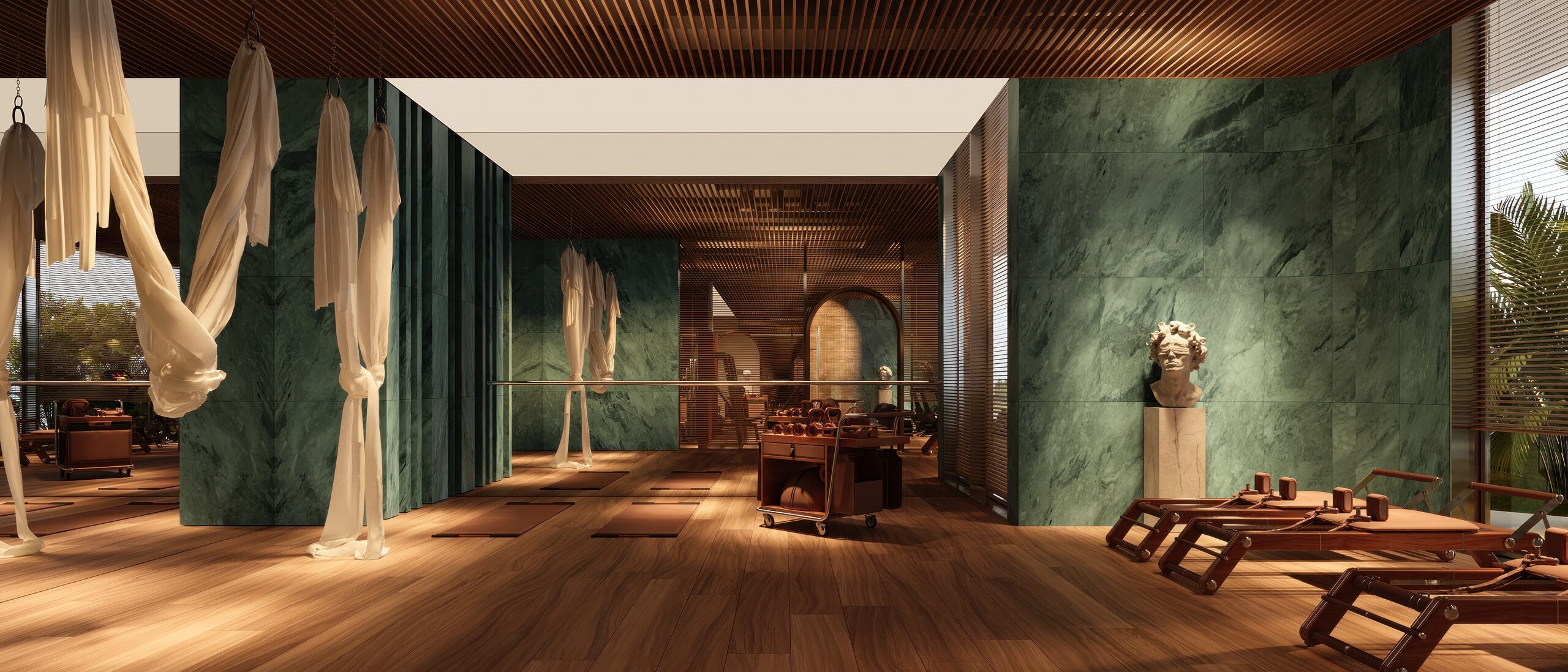 LE CHÂTEAU PIÉTRUS Technogym wellness club pilates and aerial yoga studio